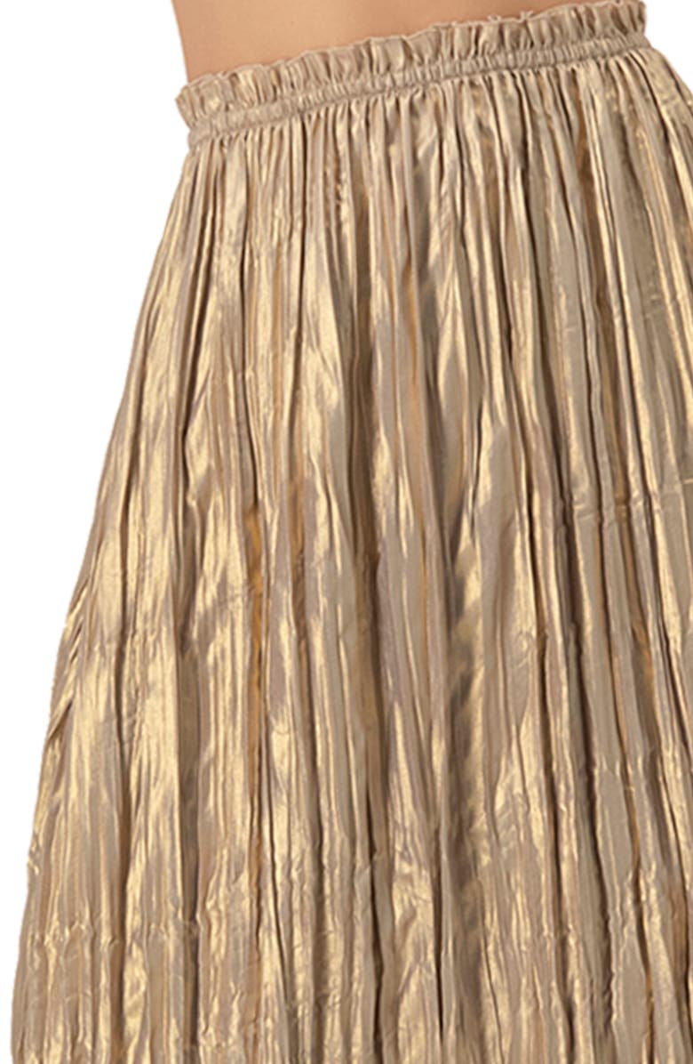 IVONNE Pleated Maxi Skirt, Alternate, color, Gold