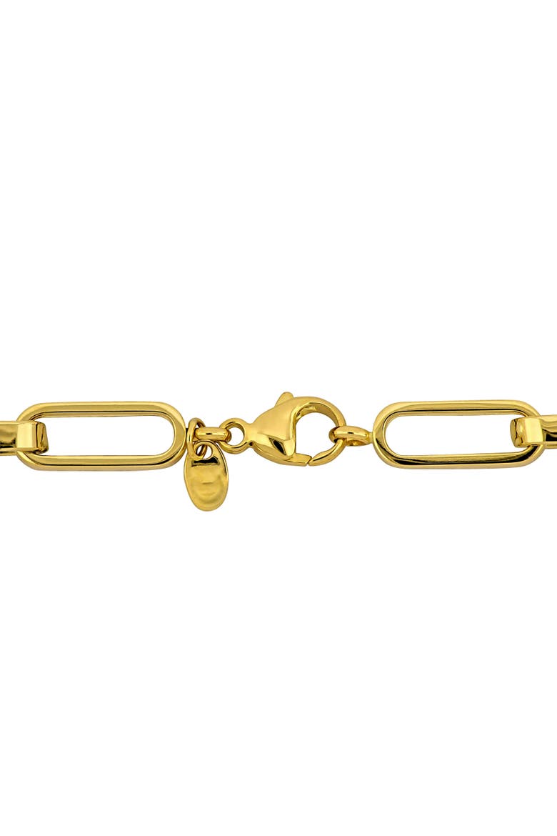 Cubic Zirconia Paperclip Link Necklace 14k, Alternate, color, 14k Yellow Gold