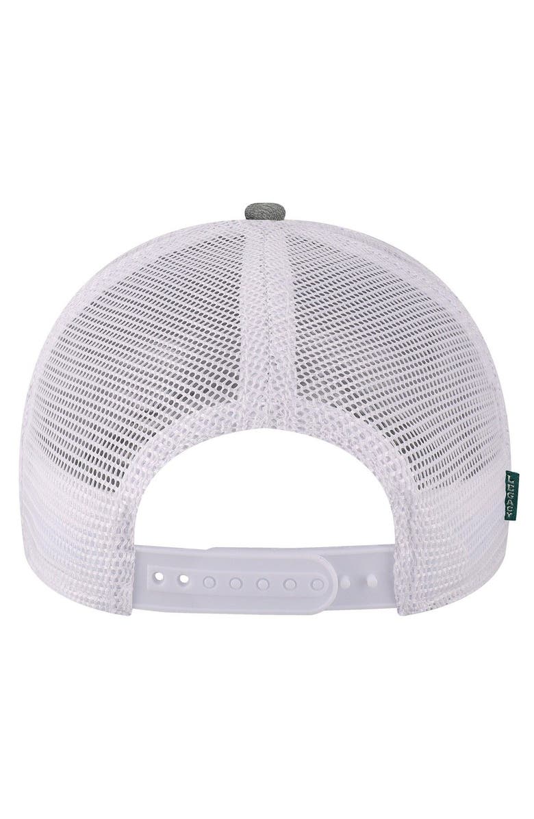 LEGACY ATHLETIC Men's Heather Gray/White Emory Eagles Arch Trucker Snapback Hat, Alternate, color, 