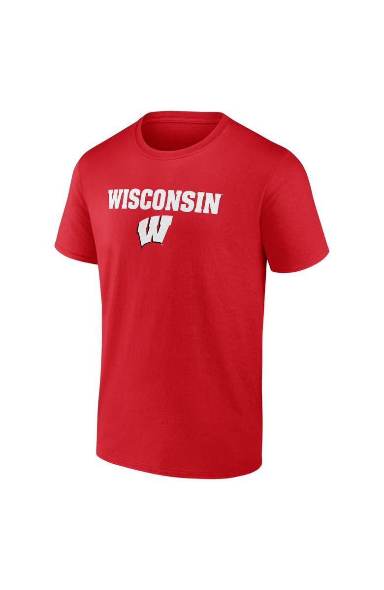 FANATICS Men's Fanatics Branded Red Wisconsin Badgers Game Day 2-Hit T-Shirt, Alternate, color,