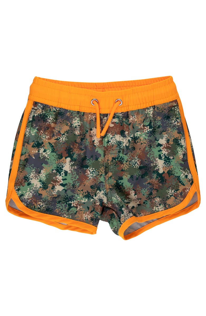 RuggedButts UPF50+ Sun Protected Stretch Dolphin Hem Swim Trunks, Main, color, Classic Camo