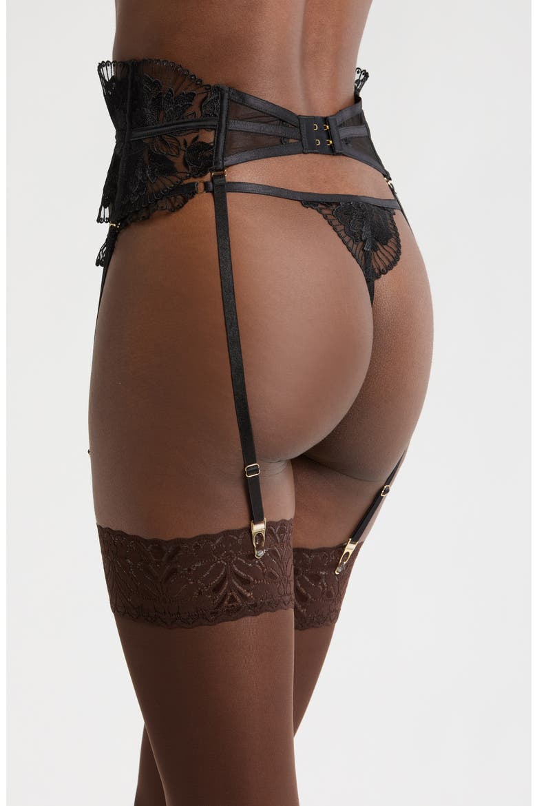 Gabriella Waspie Suspender Belt with Detachable Suspenders, Alternate, color, BLACK