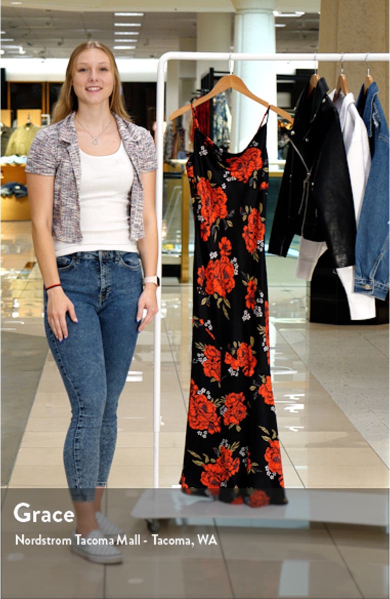 Extra Sultry Floral Cowl Neck Satin Slipdress, sales video thumbnail