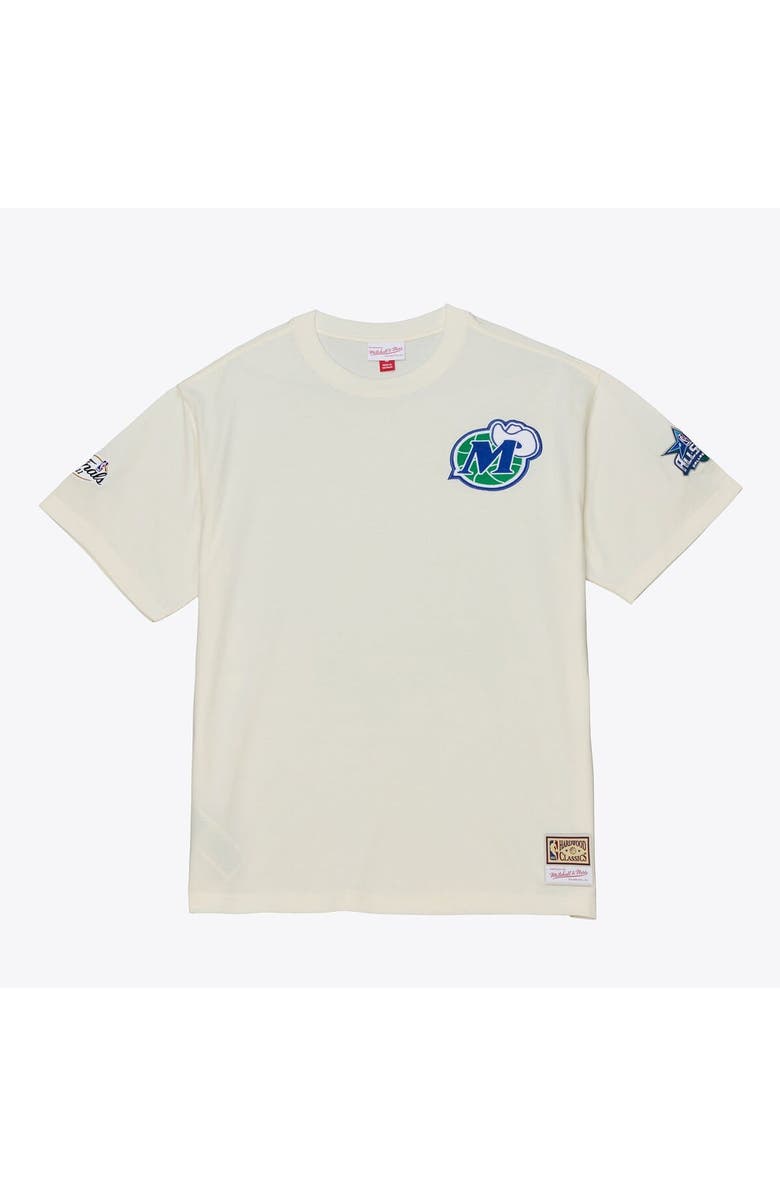 Mitchell & Ness Men's Mitchell & Ness Cream Dallas Mavericks Hardwood Classics Chainstitch Premium T-Shirt, Main, color, Cream