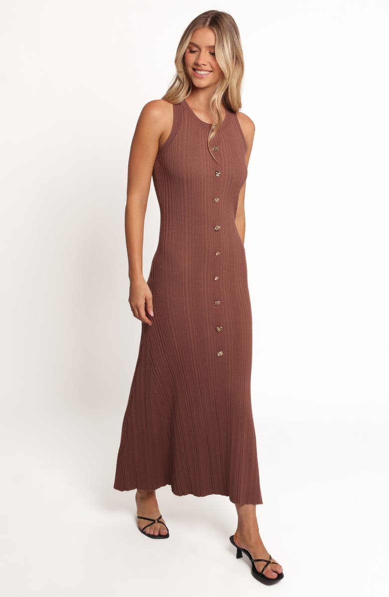 Petal & Pup Lyon Maxi Knit Dress, Alternate, color, Chocolate Brown