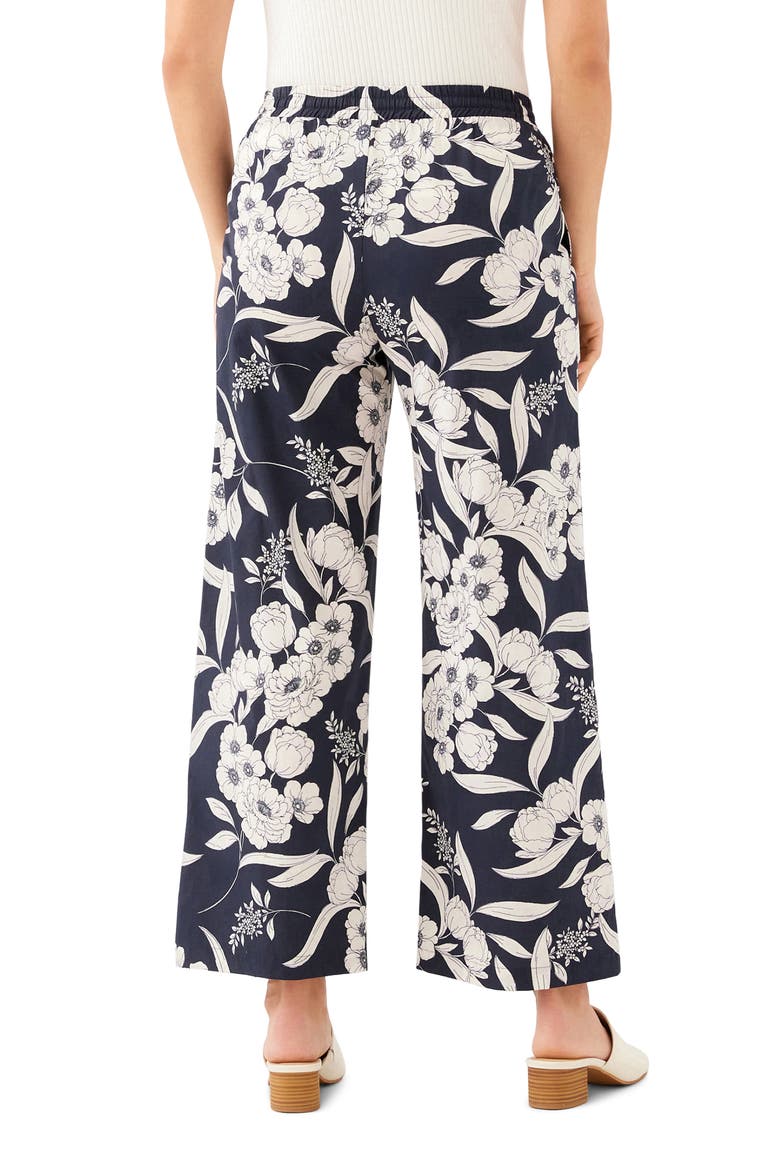 Floral Print Stretch Cotton Drawstring Wide Leg Pants, Alternate, color, FLORAL PRINT