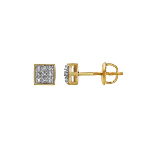 Luvmyjewelry Macio 10k Yellow Gold Diamond Unisex Earrings In 10k Yellow Gold