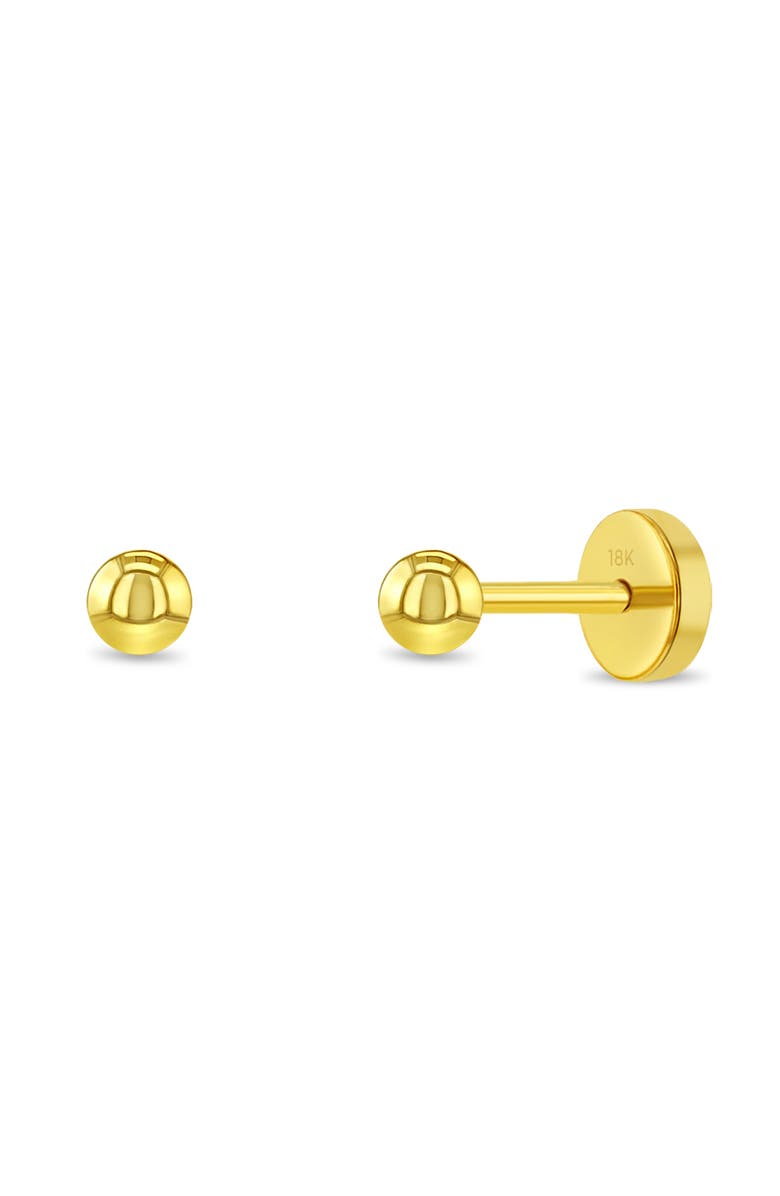 In Season Jewelry 18k Polished Ball Girl Push Earrings, Main, color, Gold