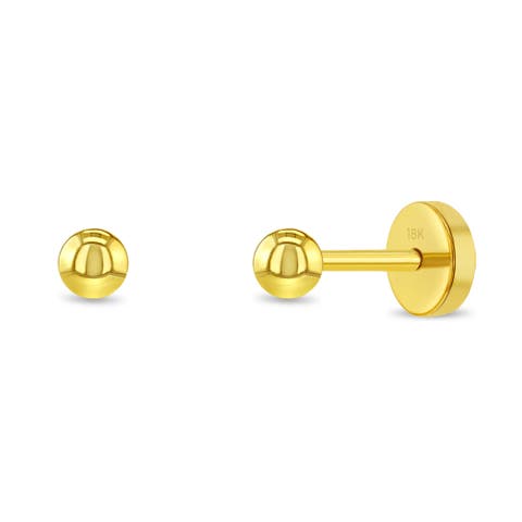18k Polished Ball Girl Push Earrings