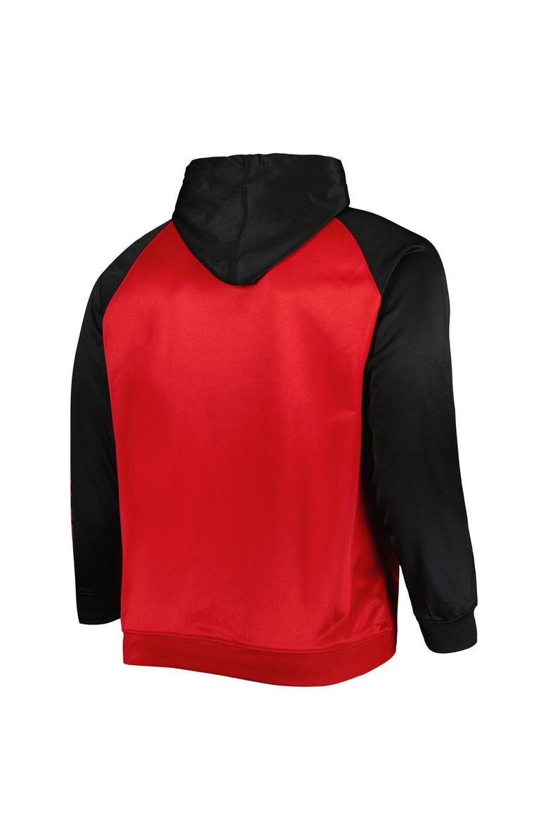 PROFILE Men's Scarlet Ohio State Buckeyes Big & Tall Raglan Fleece Pullover Hoodie, Alternate, color, 