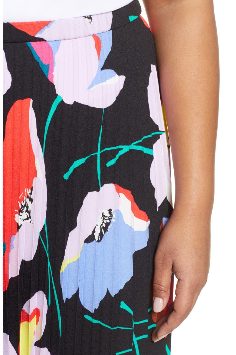 Pleated Midi Skirt, Alternate, color, BLACK MULTI RITA FLORAL