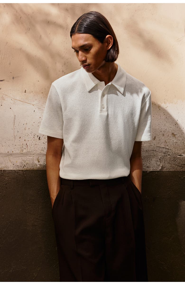 H&M Regular Fit Polo Shirt, Alternate, color, White