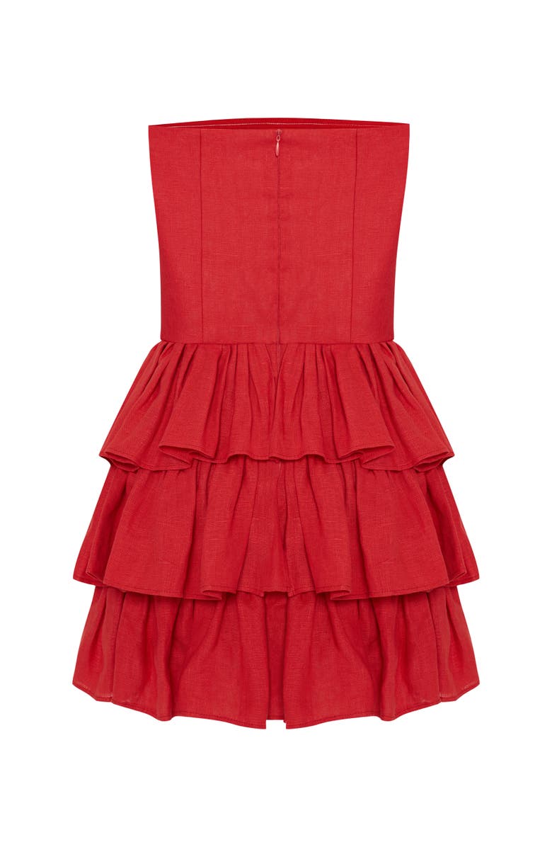 Labeca London Mila Linen Strapless Mini Dress, Alternate, color, 