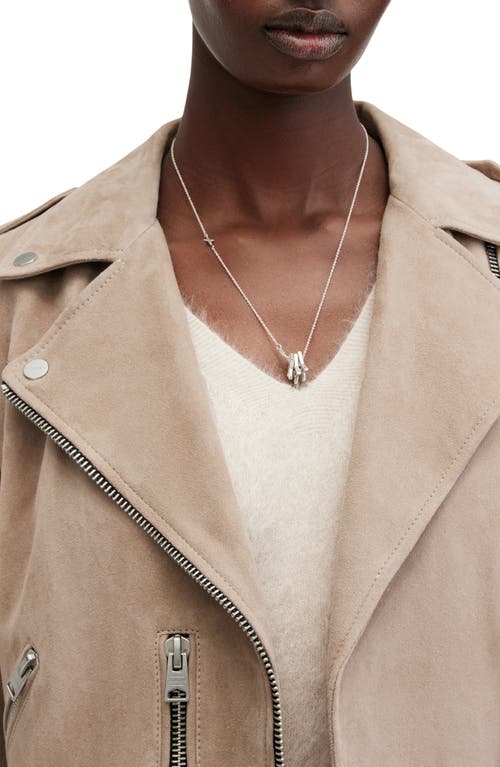 Allsaints Suede Balfern Biker Jacket In Neutral