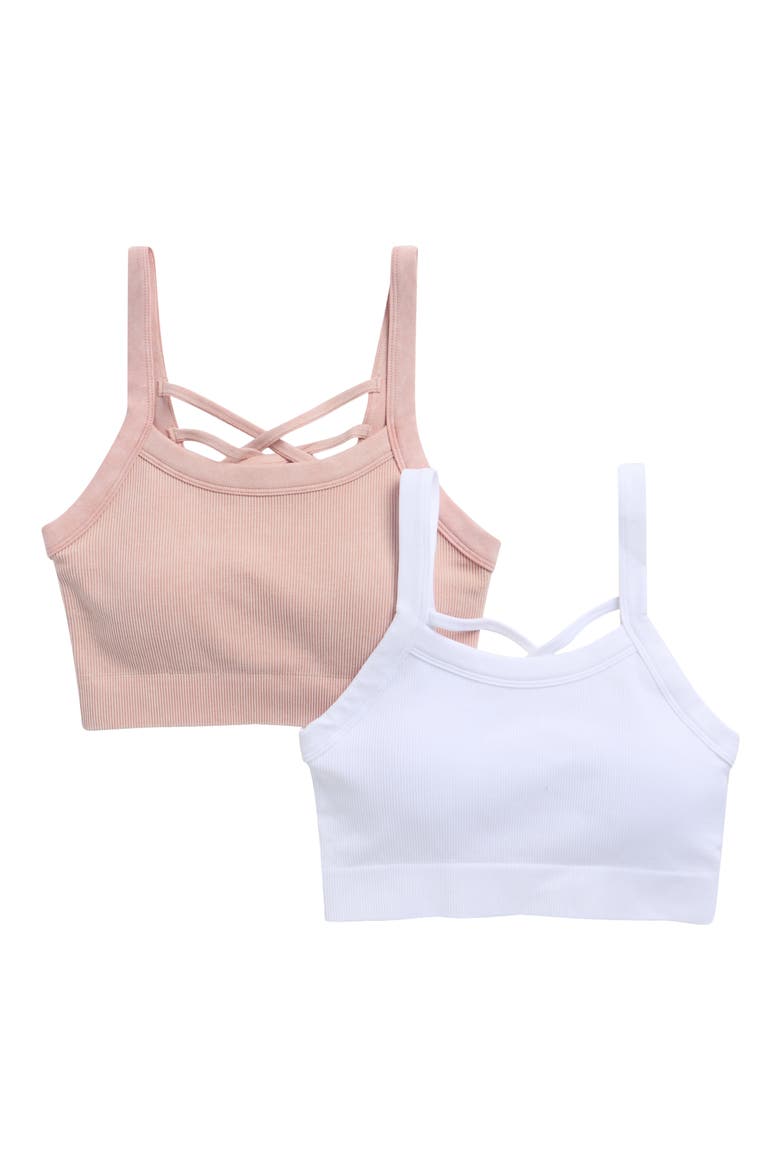 Assorted 2-Pack Claire Seamless Sports Bra, Main, color, BLUSH SILK/ WHITE