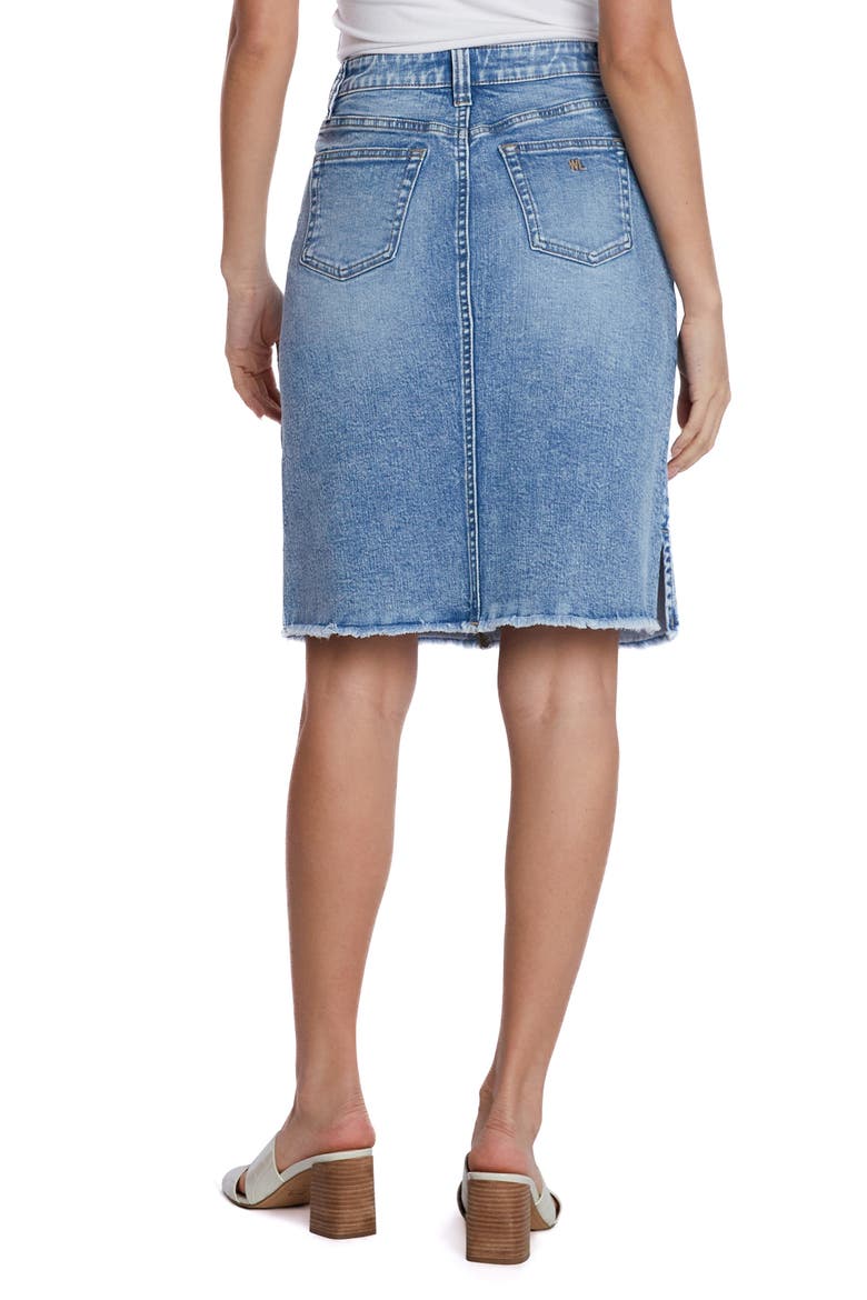 Fray Hem Denim Skirt, Alternate, color, STAR BLUE