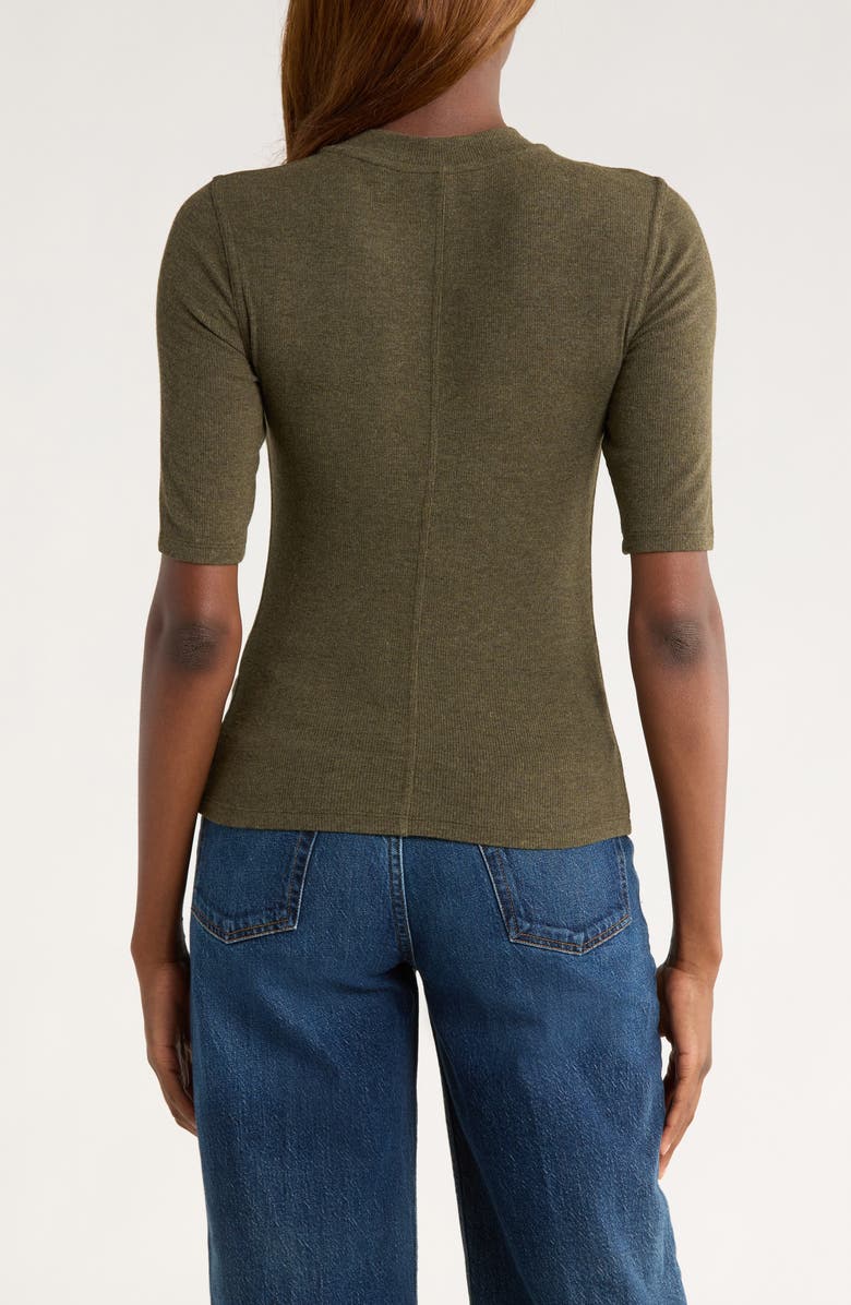 The Heathered Ribbed Crewneck Crop T-Shirt