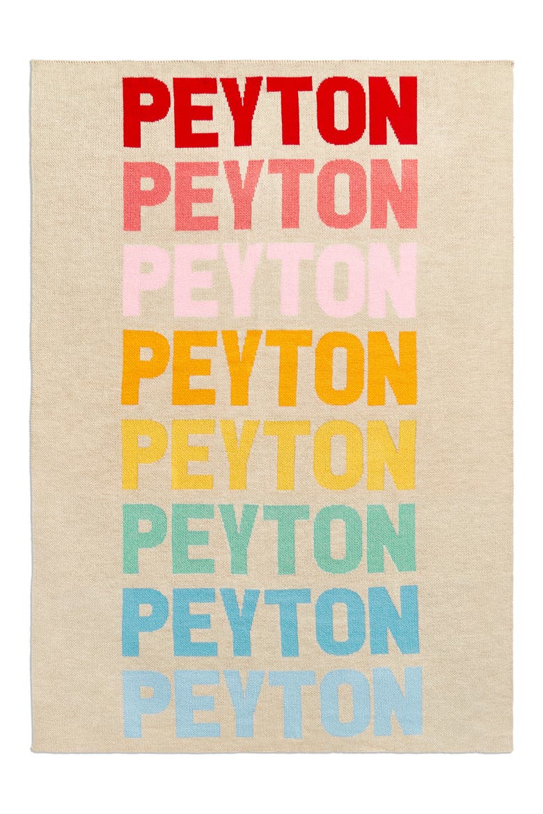 Ombré Personalized Blanket, Main, color, RAINBOW MULTI