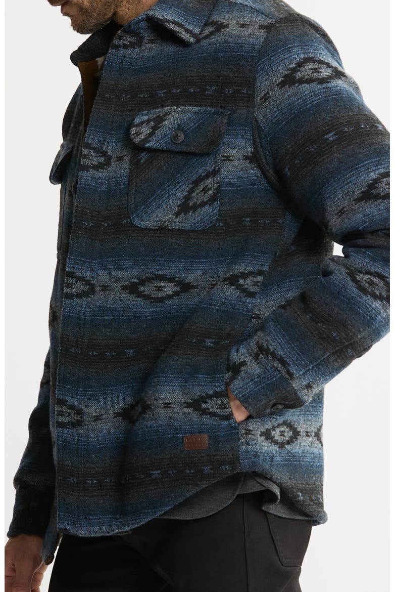 Geometric Jacquard Faux Shearling Lined Jacket, Alternate, color, GREY AZTEC
