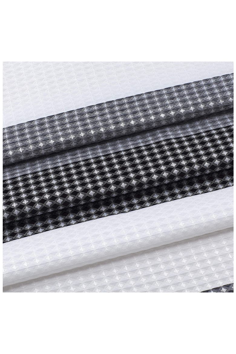 Shades Ombré Waffle Texture Shower Curtain, Alternate, color, BLACK