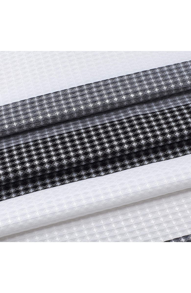 DAINTY HOME Shades Ombré Waffle Texture Shower Curtain, Alternate, color, Black