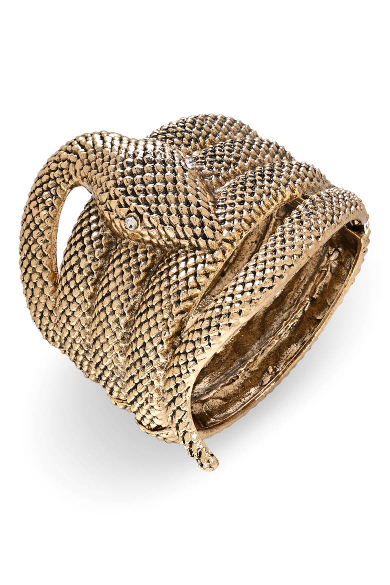 Snake Hinge Bracelet, Alternate, color, BRONZE