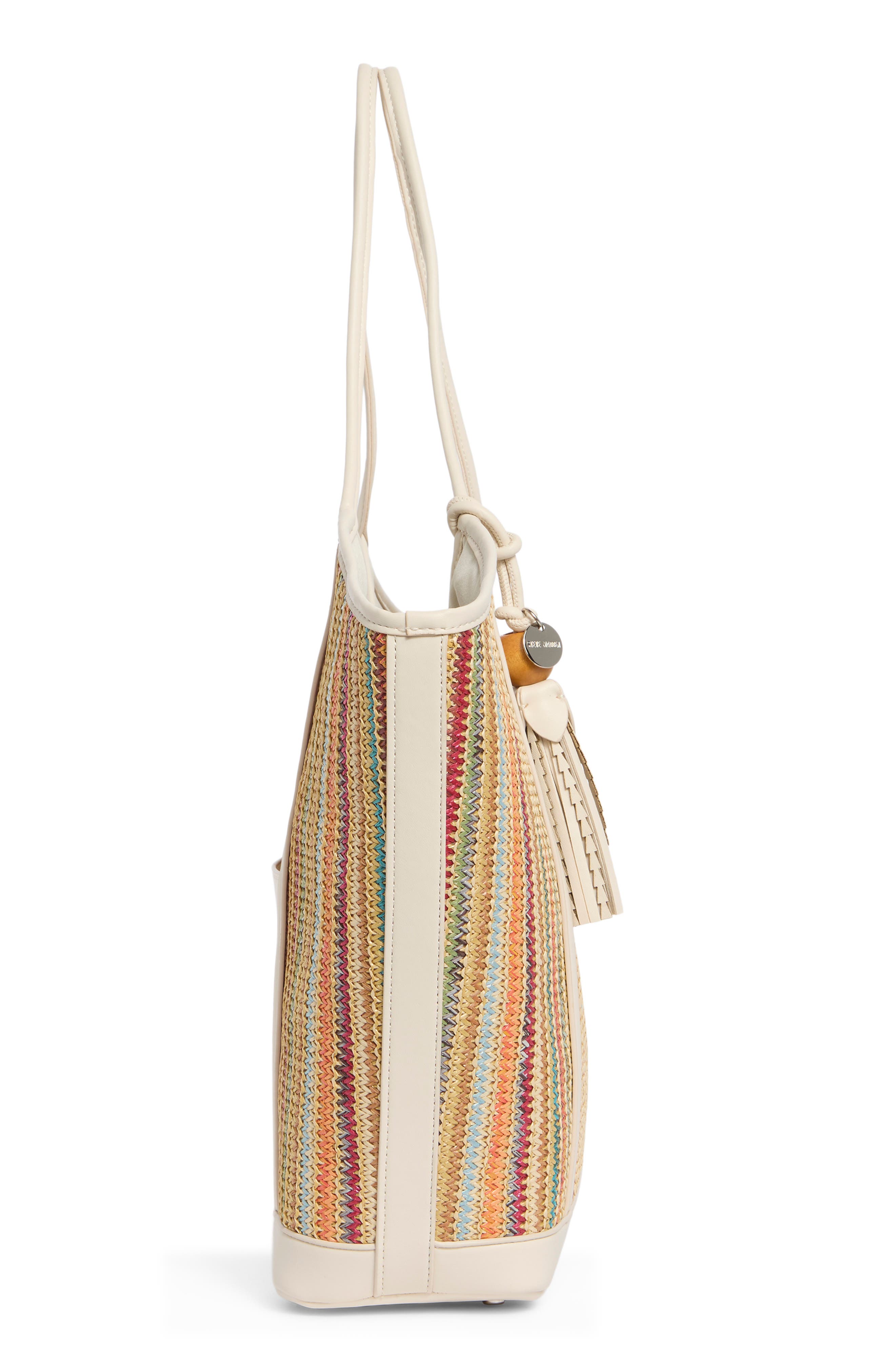 Belliot Tote, Alternate, color, MULTI STRIPE RAFFIA / VANILLA