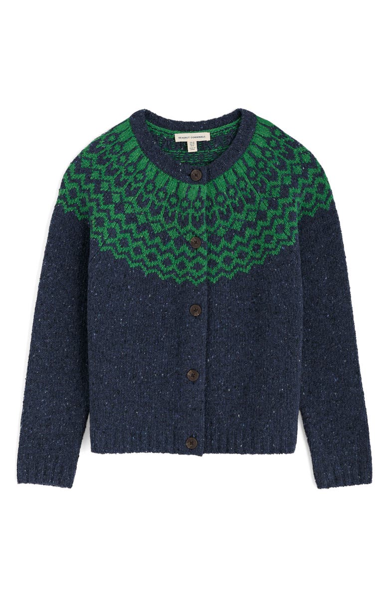 Seasalt Cornwall Port Kinnis Fair Isle Merino Wool Blend Cardigan, Alternate, color, Wag Tail Maritime Hedgerow