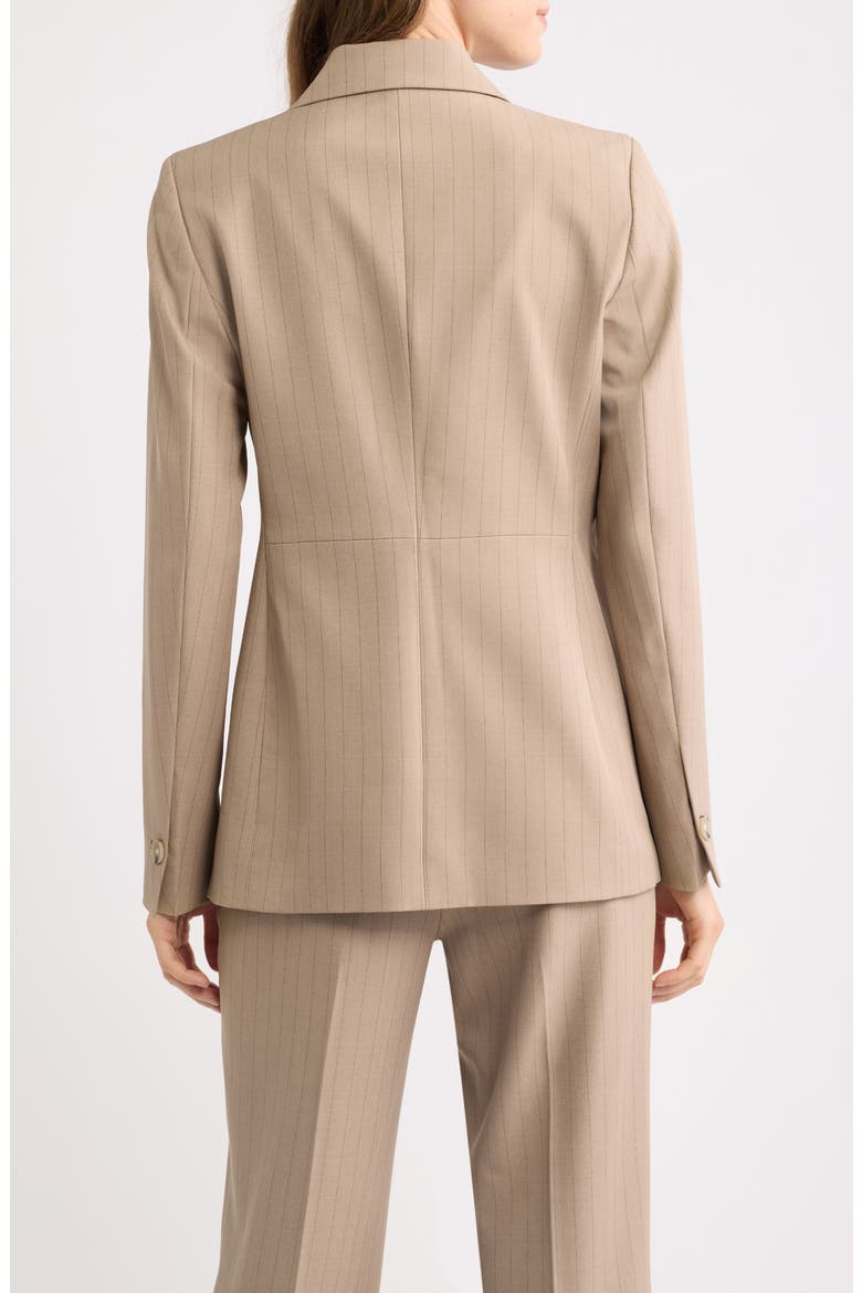 Pinstripe Two-Button Blazer, Alternate, color, NATURAL CLAY/ ANNE BLACK