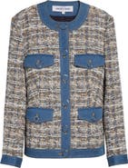 Veronica Beard Ainslee Tweed & Denim Jacket
