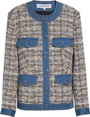 Veronica Beard Ainslee Tweed & Denim Jacket