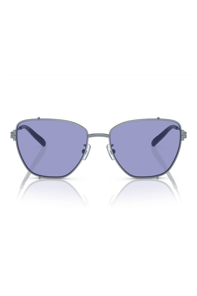 55mm Cat Eye Sunglasses, Main, color, SILVER/ AZURE