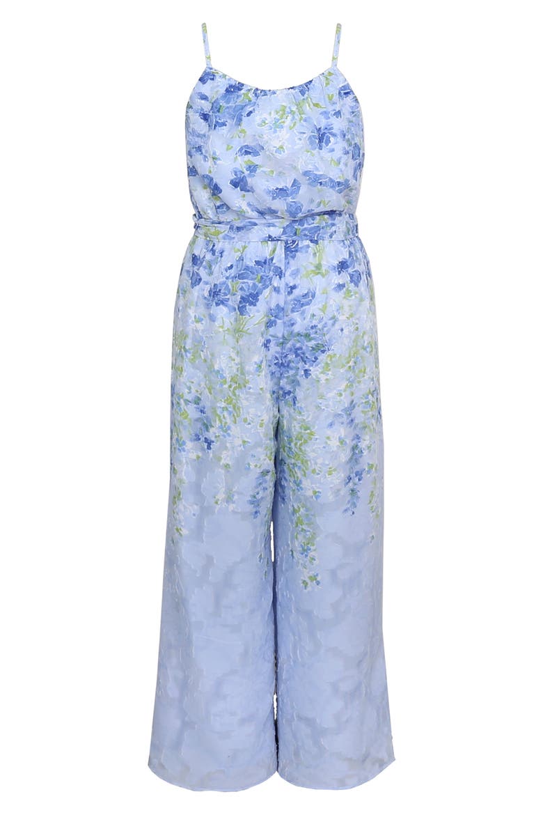 Kids' Floral Wide Leg Chiffon Jumpsuit, Alternate, color, BLUE MULTI