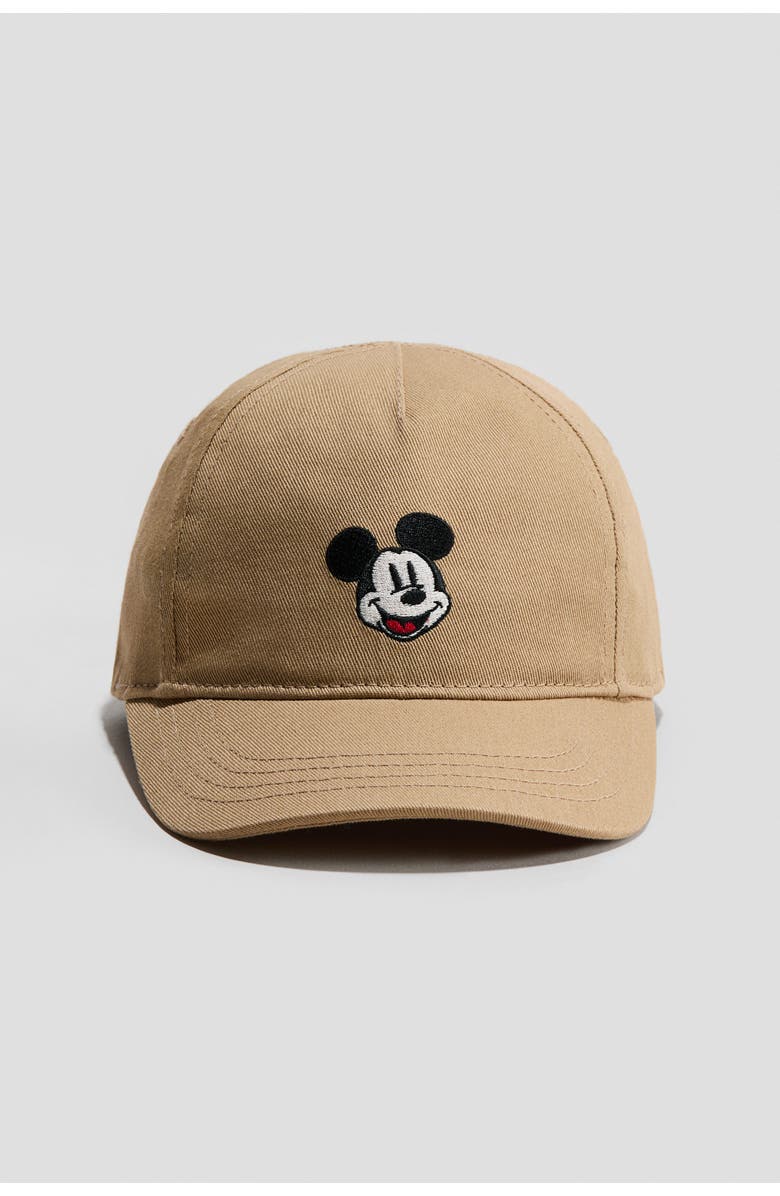 H&M Cotton Cap, Main, color, Beige/Mickey Mouse