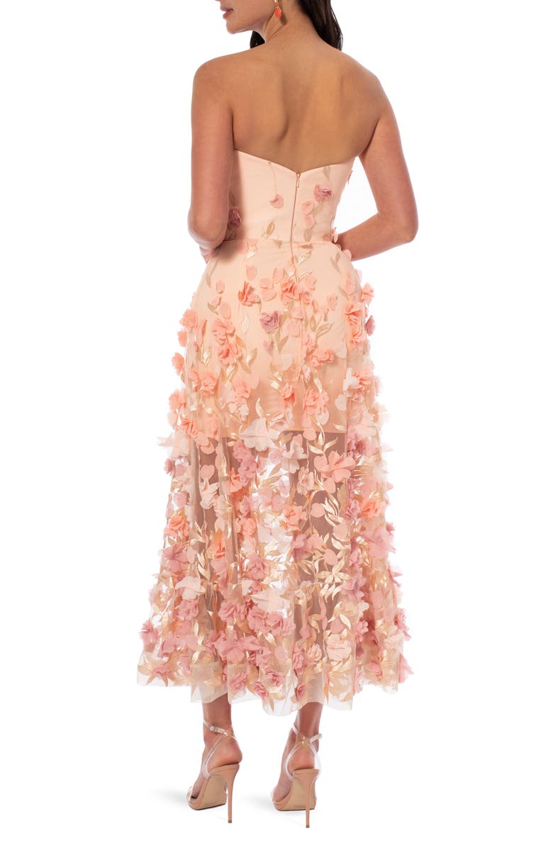 HELSI Kai Floral Strapless Midi Dress, Alternate, color, 