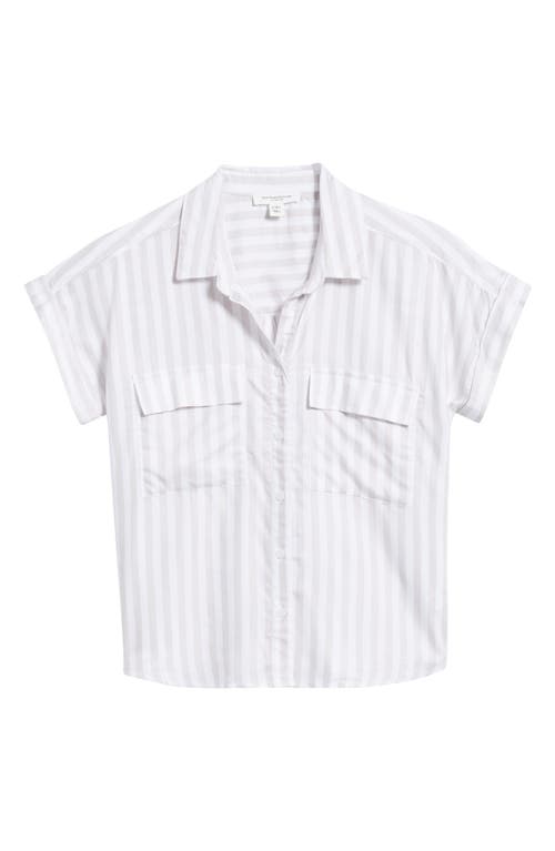 BEACHLUNCHLOUNGE BEACHLUNCHLOUNGE KAIANA STRIPE SHORT SLEEVE BUTTON-UP SHIRT