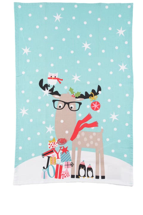 Reindeer & Friends Printed Flour Sack Kitchen Towel Dishtowel