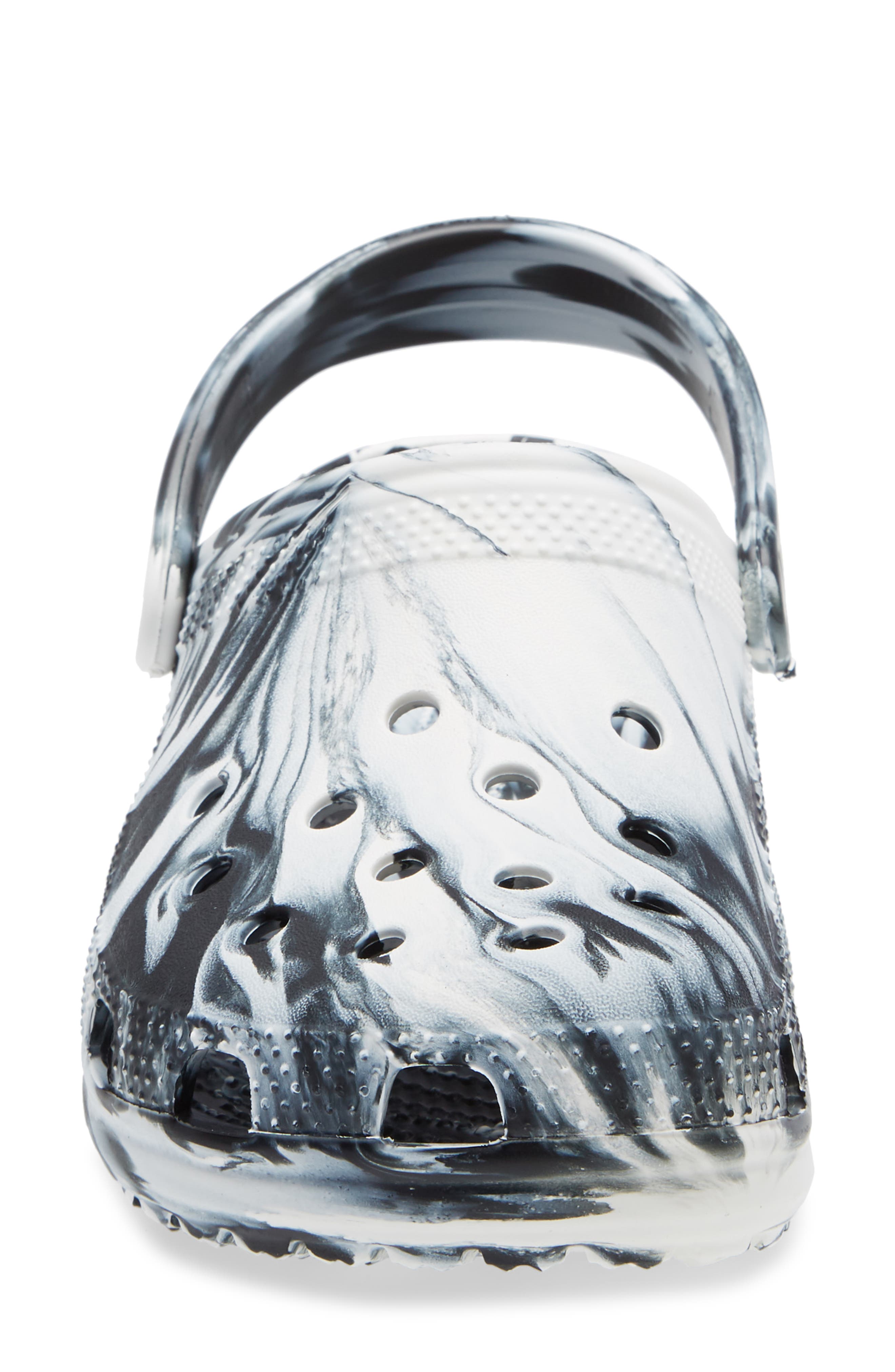 Classic Marbled Clog, Alternate, color, WHITE/ BLACK
