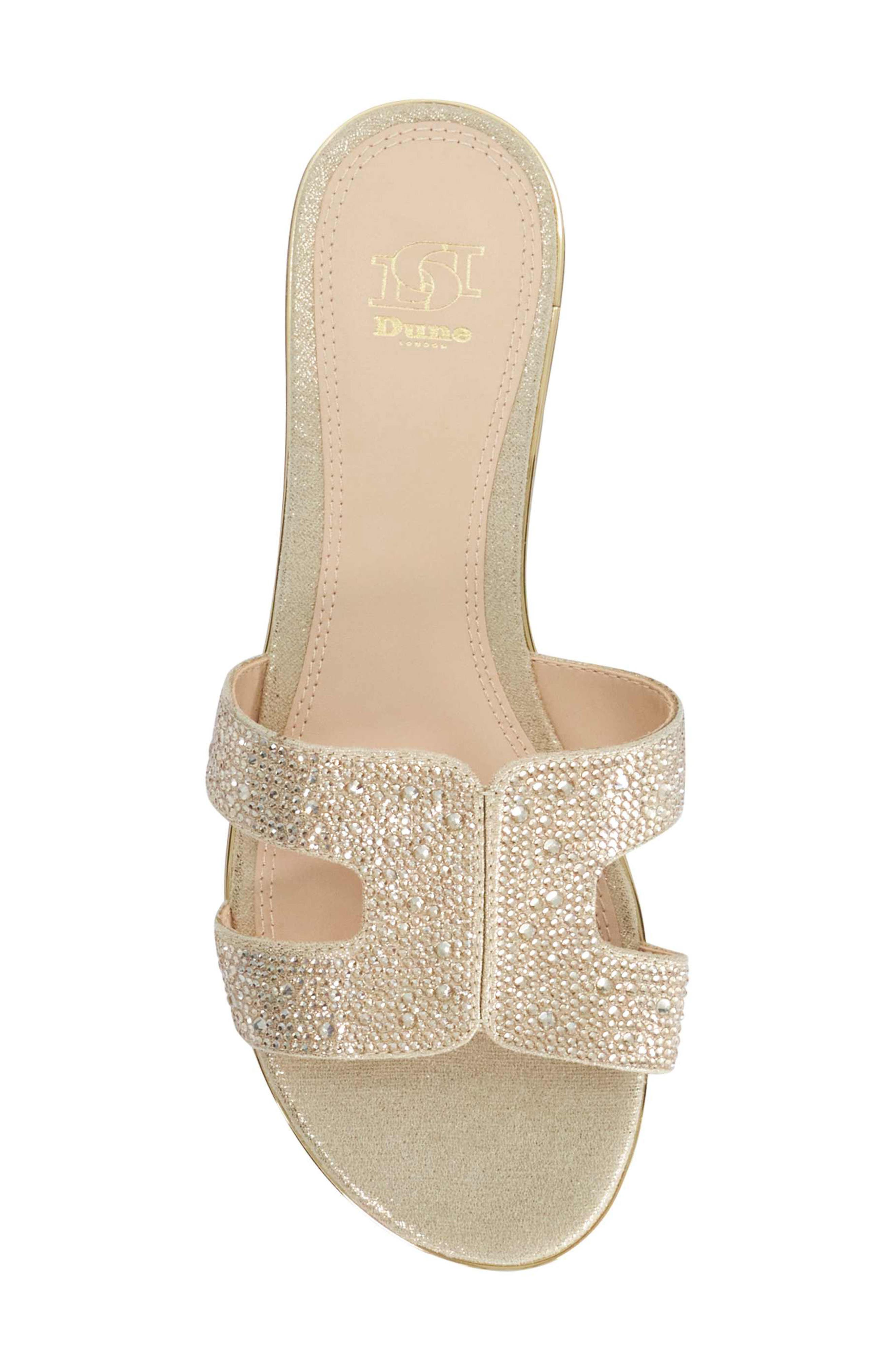 Dune London Ludlowss Embellished Slide Sandal, Alternate, color, Gold
