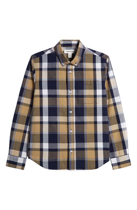 Kids' Plaid Long Sleeve Button-Down Shirt (Big Kid)