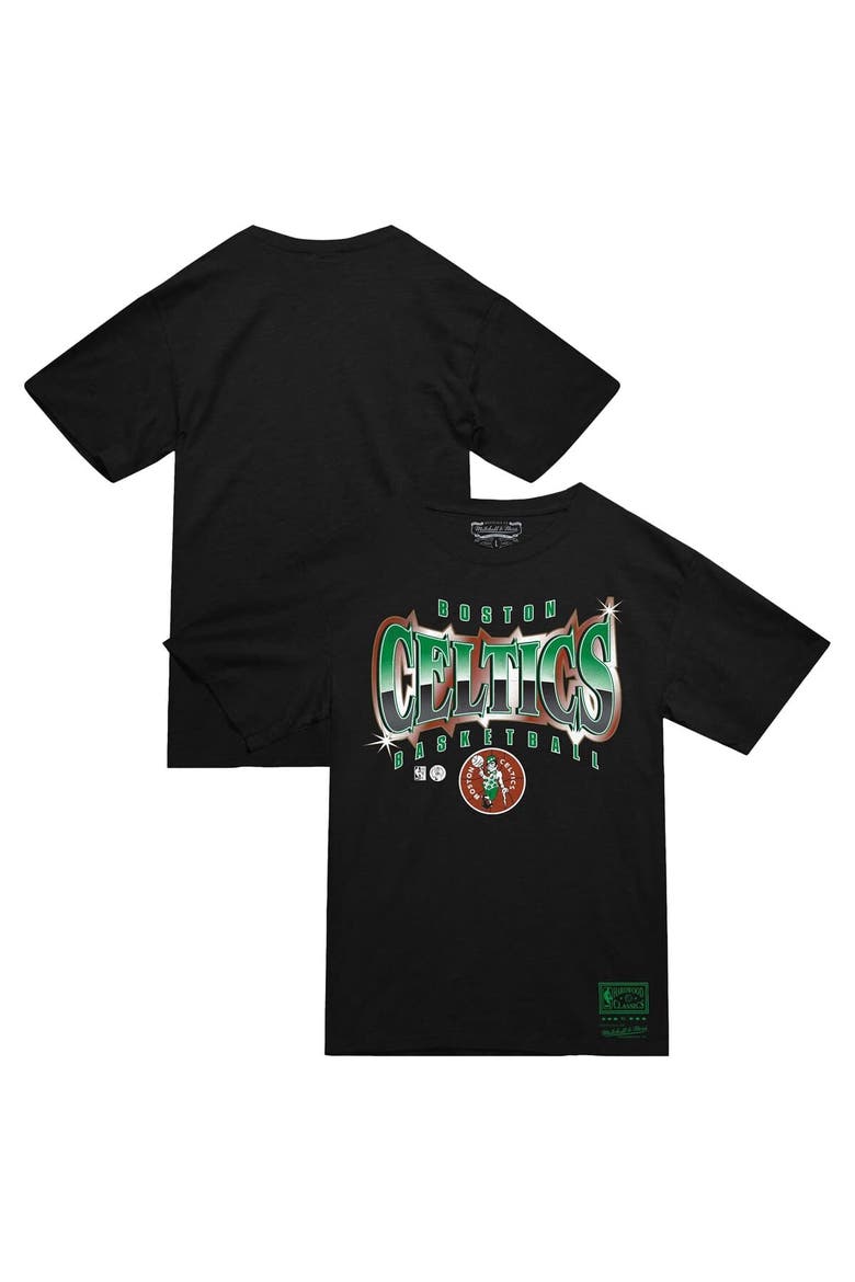 Men's Mitchell & Ness  Black Boston Celtics Worldwide Collection Glow Up T-Shirt, Main, color, Black
