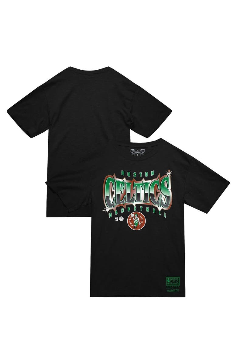 Mitchell & Ness Men's Mitchell & Ness Black Boston Celtics Worldwide Collection Glow Up T-Shirt, Main, color, Black