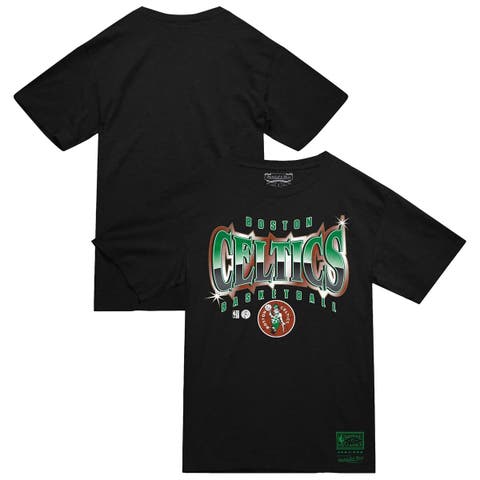Men's Mitchell & Ness  Black Boston Celtics Worldwide Collection Glow Up T-Shirt
