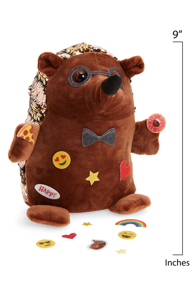 Faber-Castell Sequin Pets Happy the Hedghog Plush Toy with Stickers, Alternate, color, 
