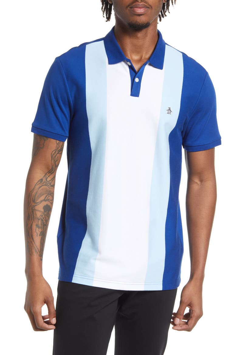 Bowling Stripe Polo, Main, color, CERULEAN