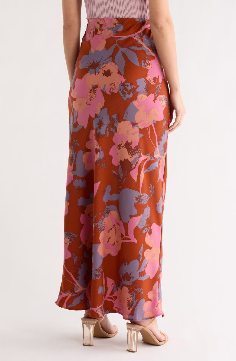 Renee C Floral Satin Maxi Skirt, Alternate, color, 