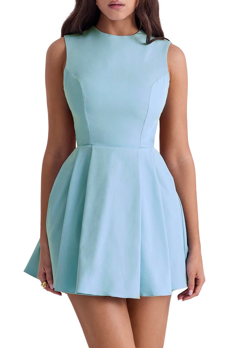 Ingrid Cutout Fit & Flare Minidress, Alternate, color, CINDERELLA BLUE