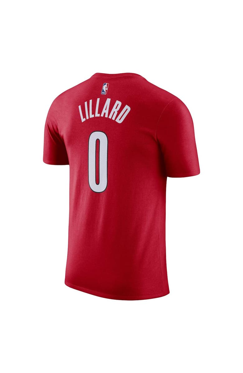 Jordan Brand Men's Jordan Brand Damian Lillard Red Portland Trail Blazers 2022/23 Statement Edition Name & Number T-Shirt, Alternate, color, 