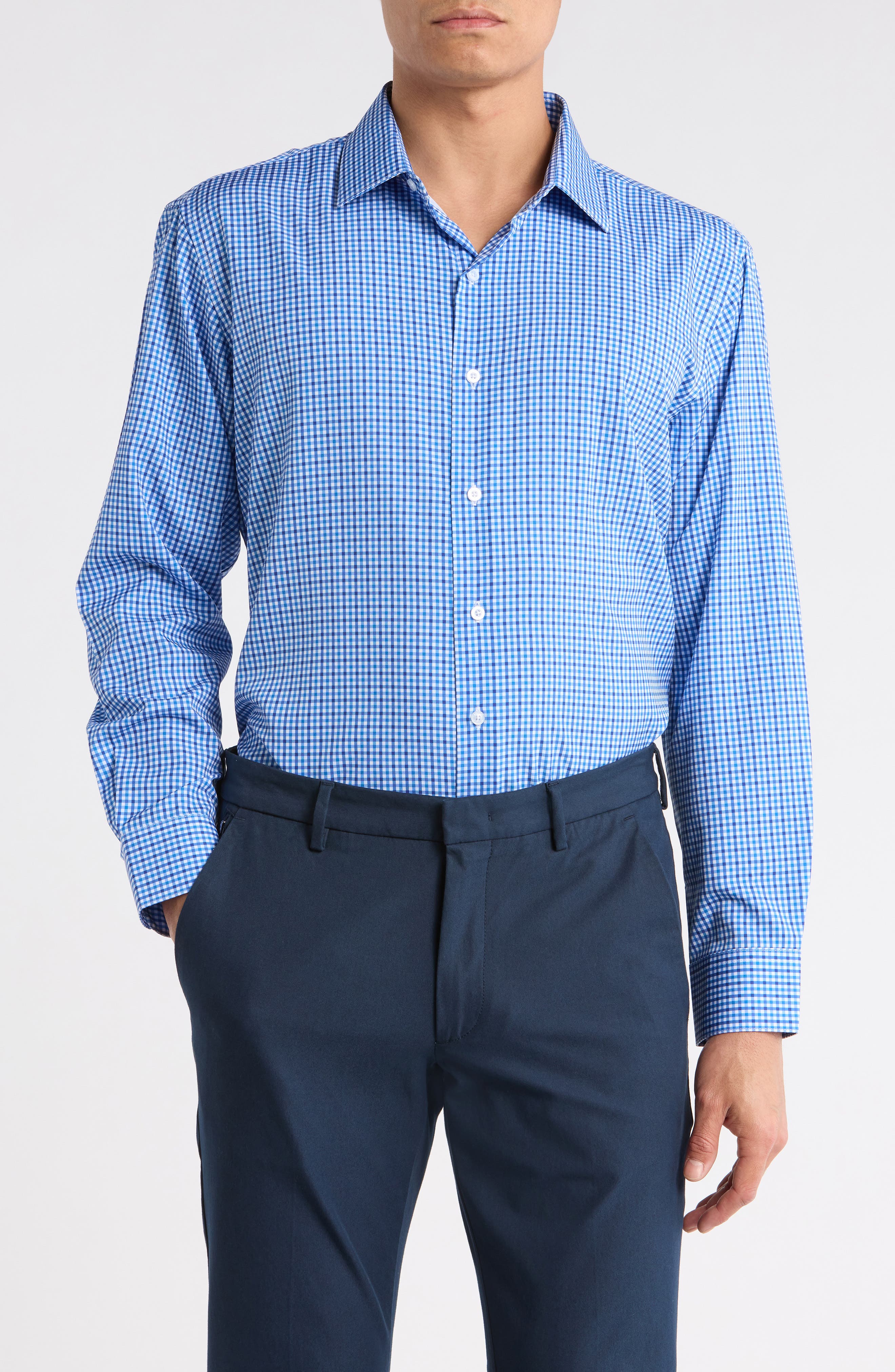 Nautica Slim Fit Check Print Dress Shirt