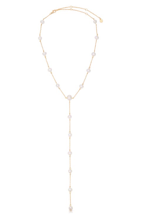 Dripping Freshwater Pearl Y-Necklace